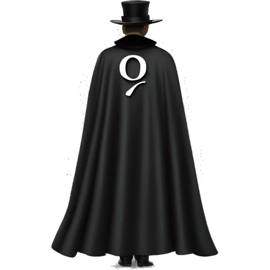 back profile of black magician, cape that says Dior, Dior logo on the cape emoji