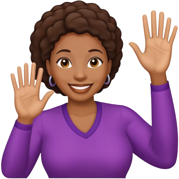 African American waving mom emoji