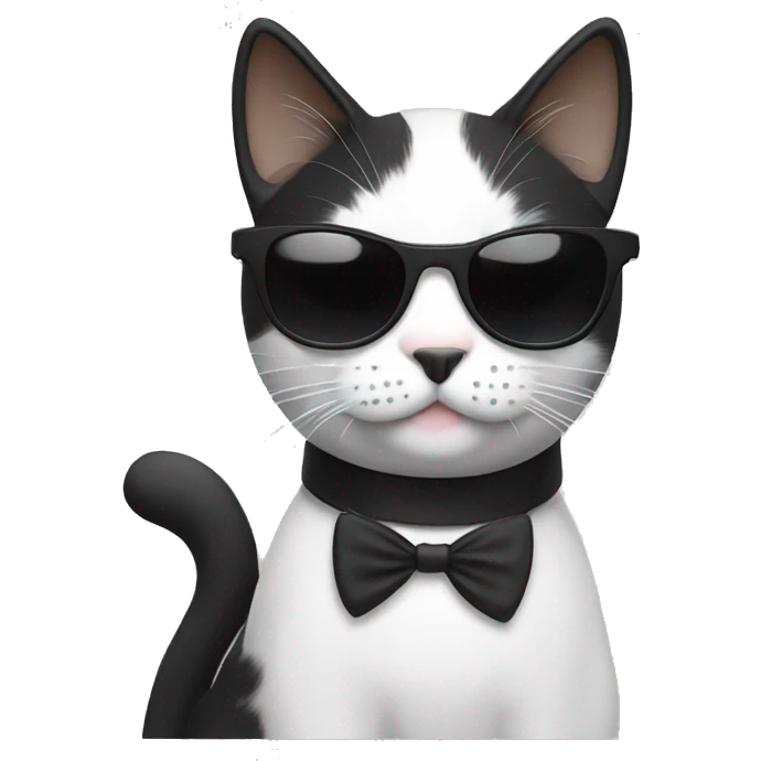 Black and white Cat with sunglasses emoji
