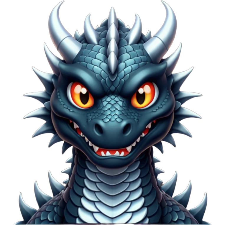 Realistic black dragon emoji