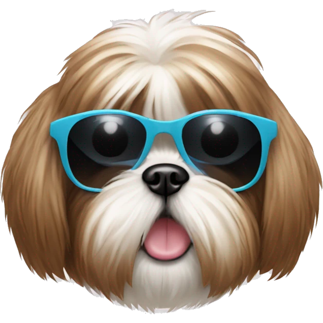 Shih Tzu with sunglasses and a coconut in his paw emoji