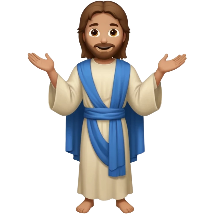 fullbody Lazarus, Jesus's friend, with brown hair, normal emoji style, with a joyful expression emoji