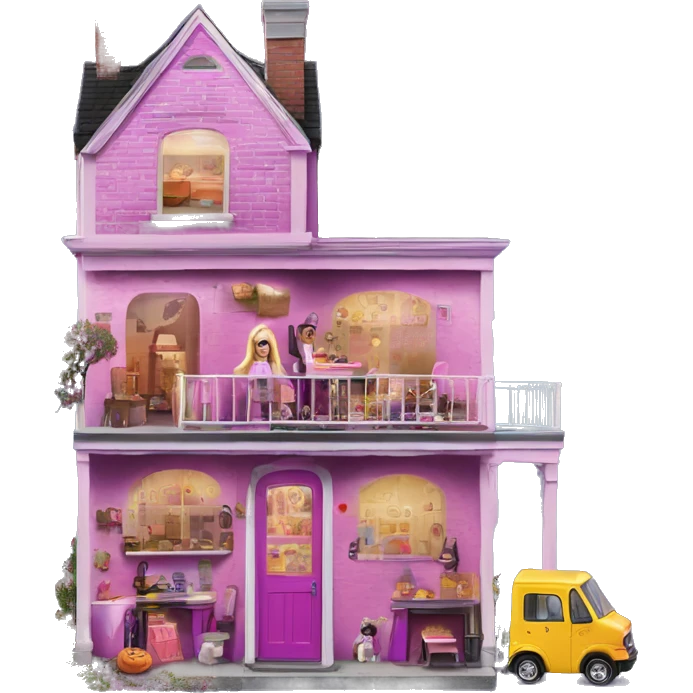 Barbie’s 5 story tall haunted dream house and food truck  emoji