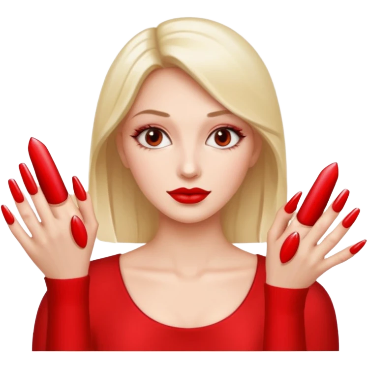 mulher roendo unhas emoji
