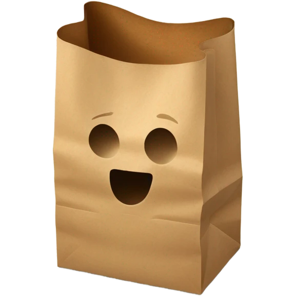 upside down paper bag emoji