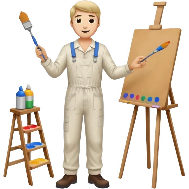 happy man painting a picture full body emoji
