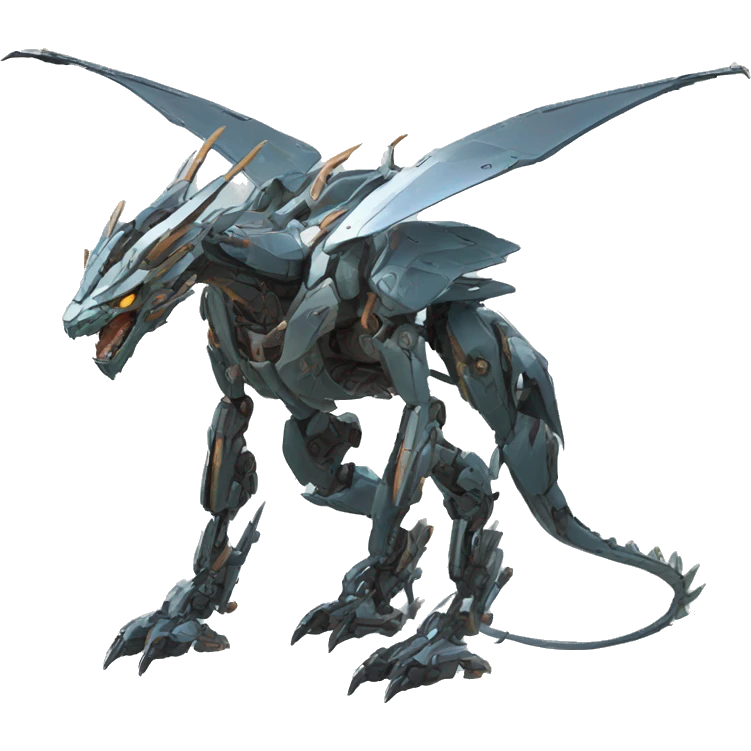 futuristic mecha Dragon full body emoji