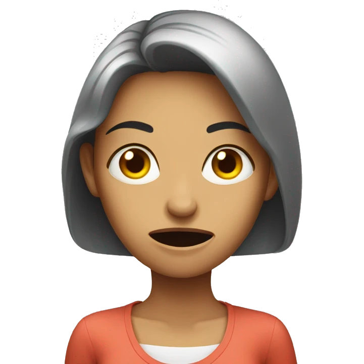 disgusted female with food emoji