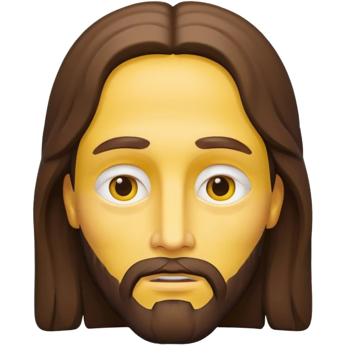 Jesus Christ, simplified iconic yellow face, gentle expression emoji