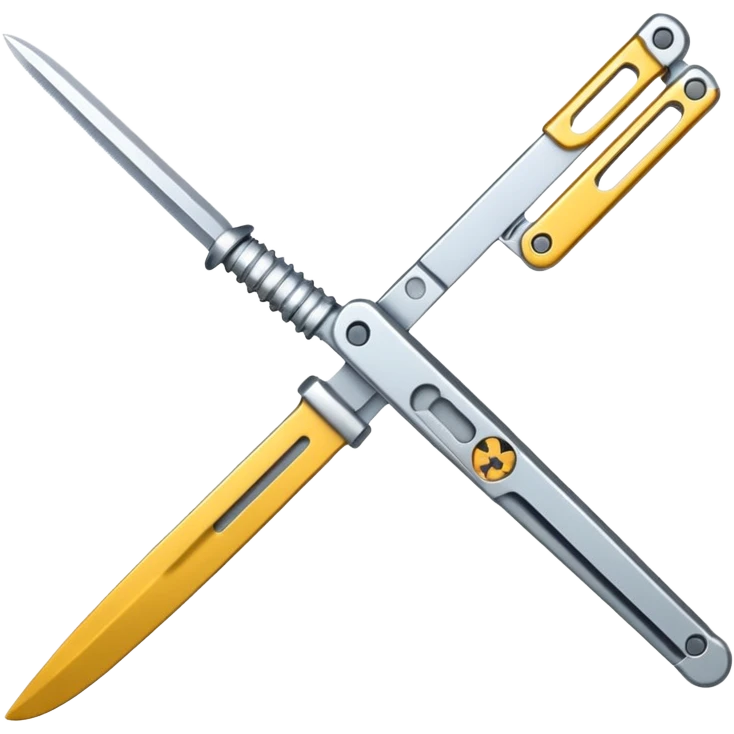only Silver colour fidgeting butterfly knife emoji