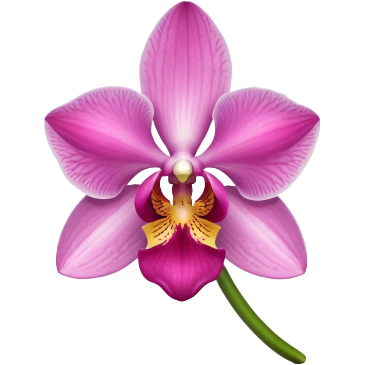 green and pink orchid emoji