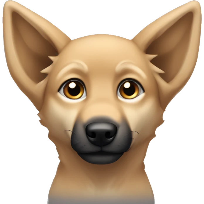 4 very short legs a light brown puppy-like wolf with black ears emoji