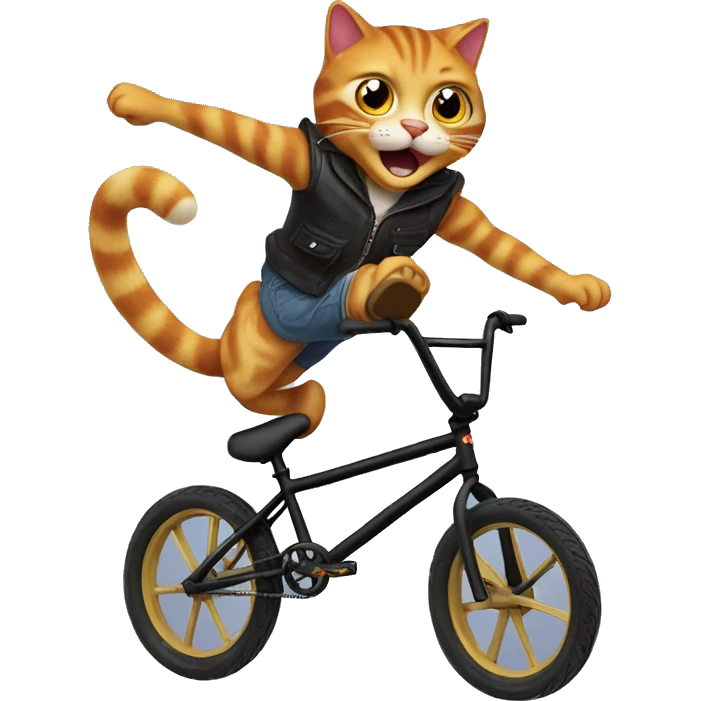 Puss in boots back flipping a bmx bike emoji