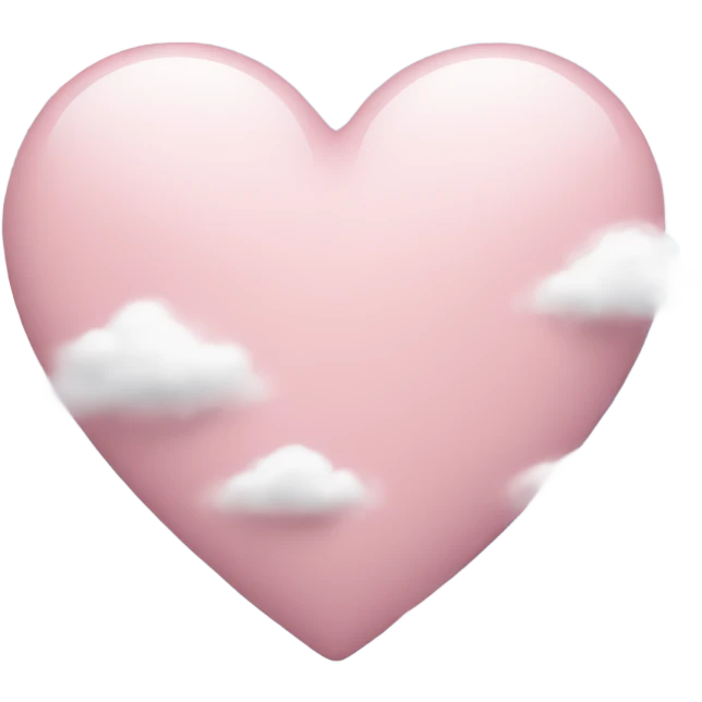 Light pink love heart with white clouds  emoji