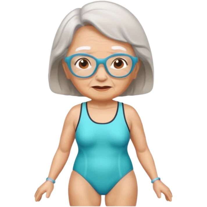 Grandma wearing a swimsuit  emoji