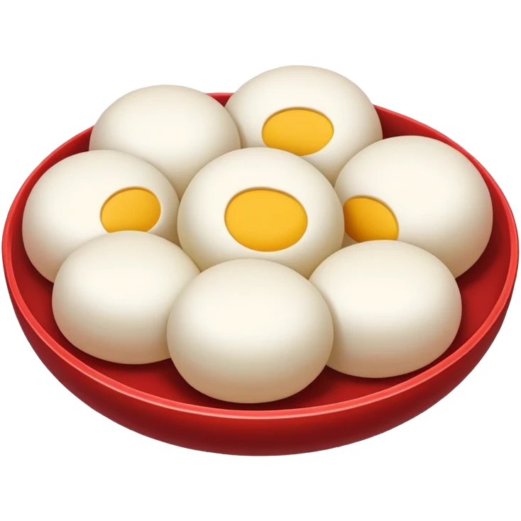 Suzhou sweet glutinous rice balls with filling, simplified emoji style with bold outlines and bright colors, cartoon style Chinese tangyuan dessert emoji