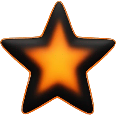 star half black, half orange burnt emoji