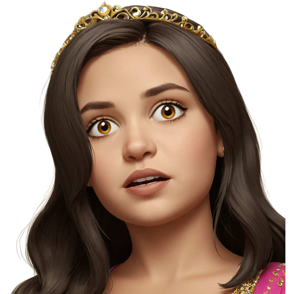 portrait of a girl with tiara emoji