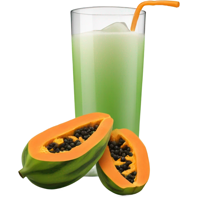 Clear white juice dropping down papaya emoji