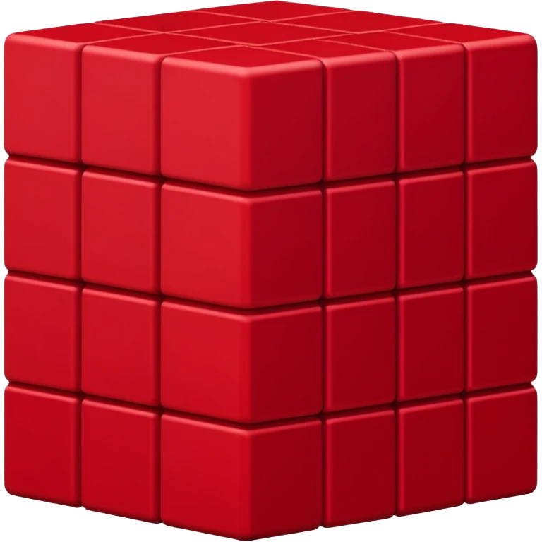 A cube made of a one thousand dark red cubes  emoji