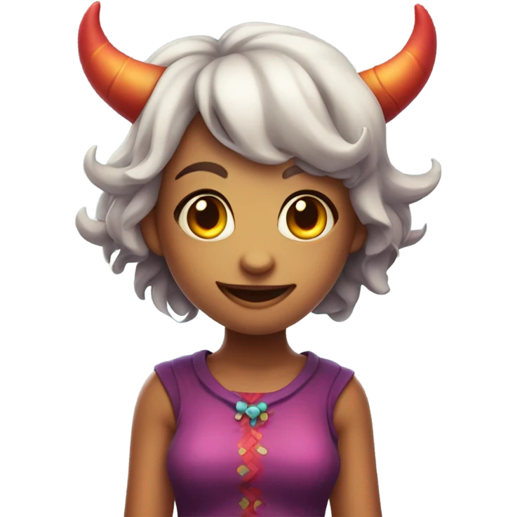 Female cute demon with animation emoji