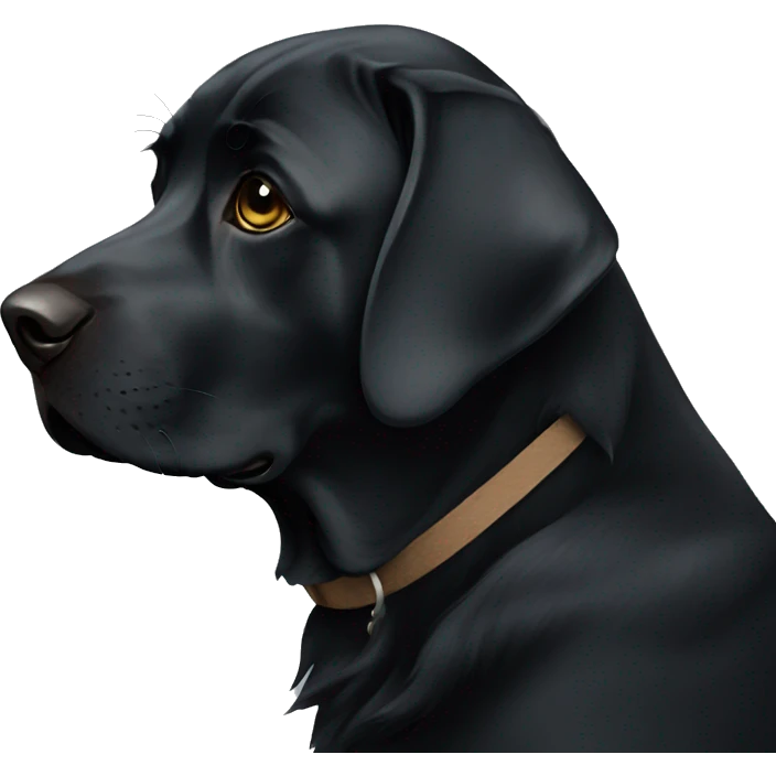 Sad black Labrador emoji