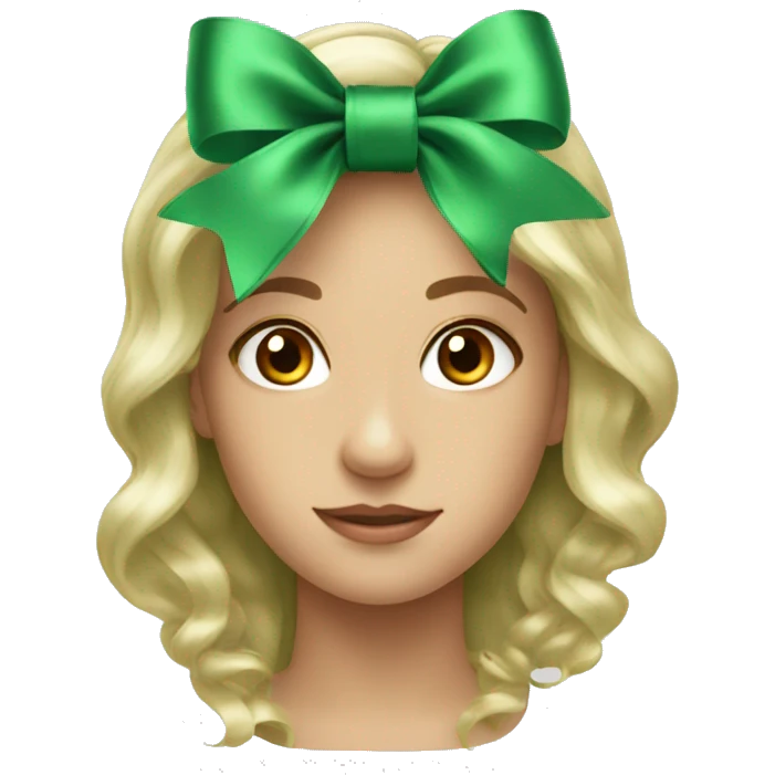 satin green bow emoji
