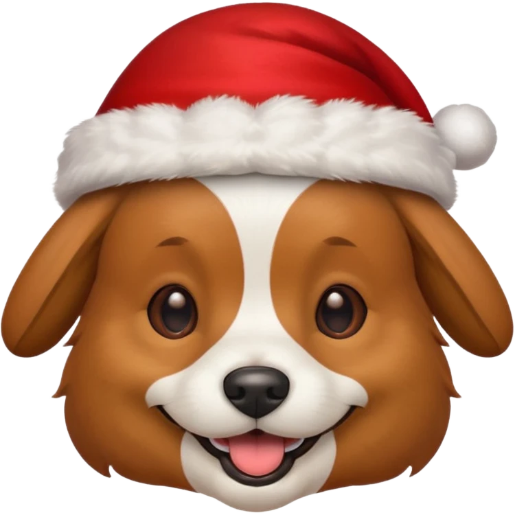 a dog wearing a christmas hat emoji