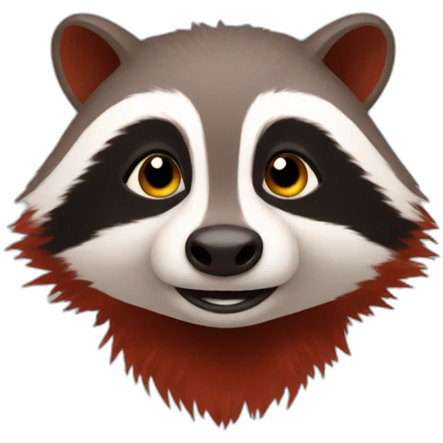 Red raccon emoji
