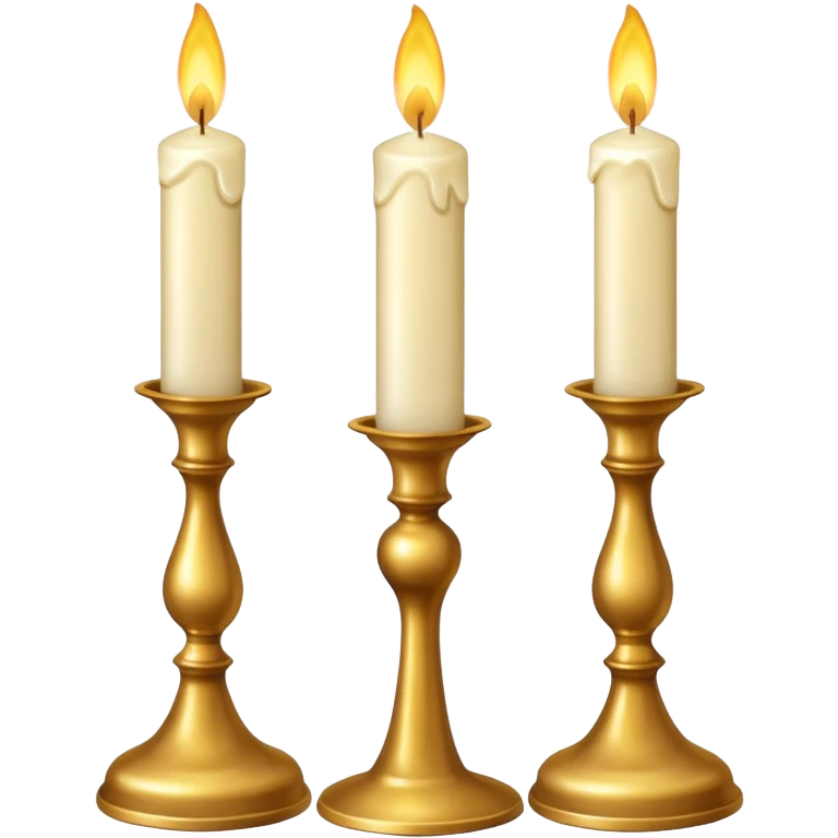 Shabbat two candles in candlesticks and halal bread  emoji