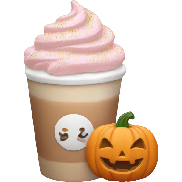 Light pink pumpkin latte in Sprinkling emoji