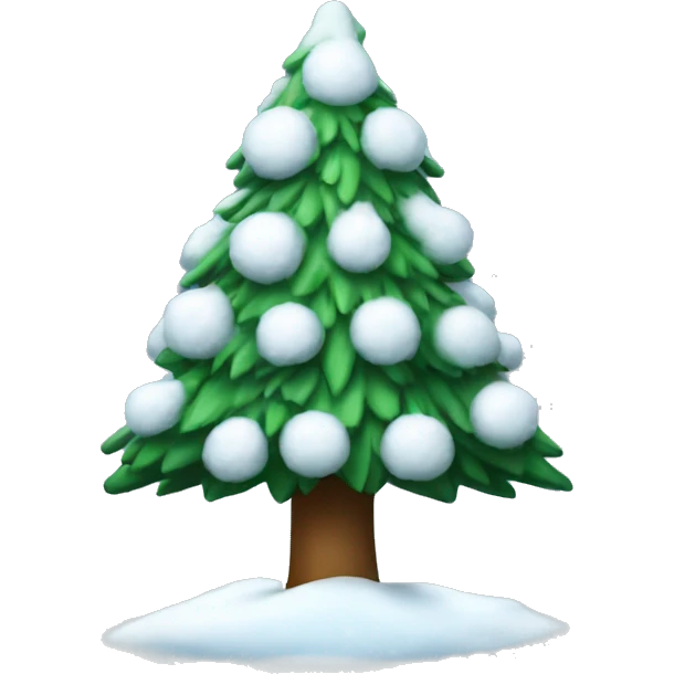 christmas tree with snow on it emoji