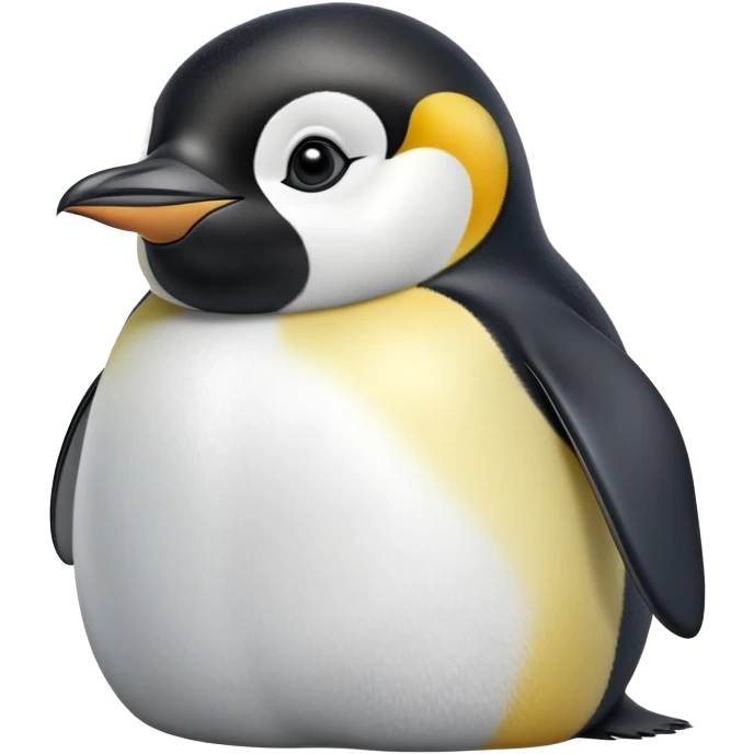 cinematic-adult-emperor-penguin-portrait-emoji,-head-tilted-playfully-and-inquisitively,-with-glossy,-pristine-plumage,-sparkling-eyes-filled-with-curiosity,-simplified-yet-irresistibly-adorable-features, black, large black eyes face emoji