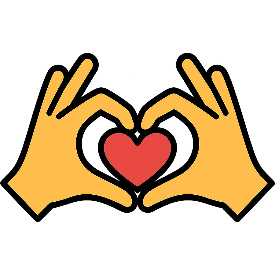 two hands forming a heart emoji