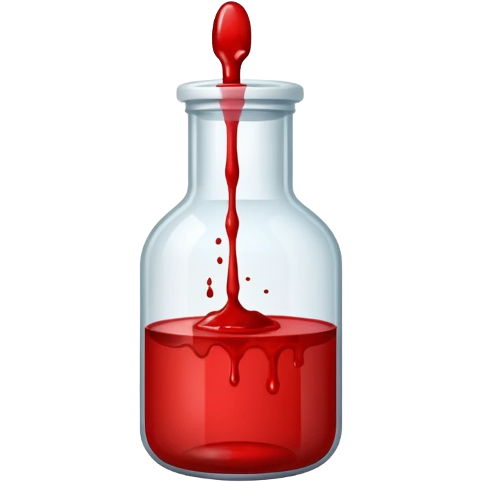 A lab science bottle but filled with blood emoji