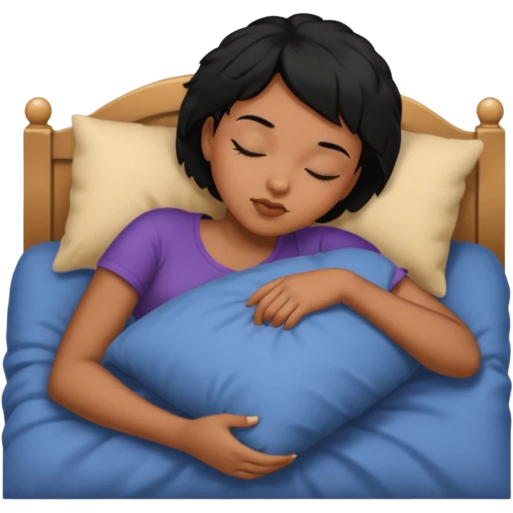 Sleeping black short-haired girl emoji