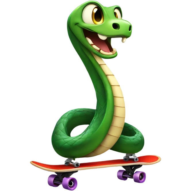 A snake on a skatboard emoji