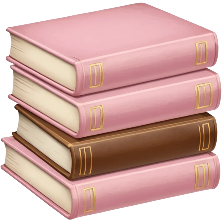 Light pink and white stack of books emoji