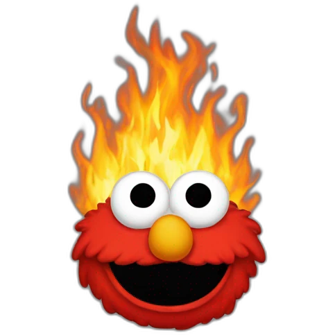 elmo on fire emoji