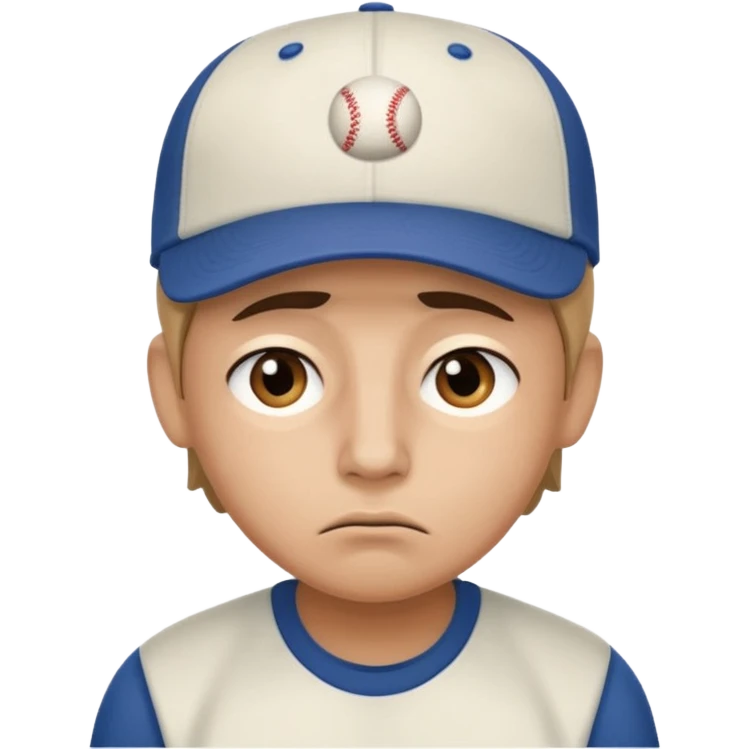 Emoji ojos cansado  y triste pero serio con gorra emoji