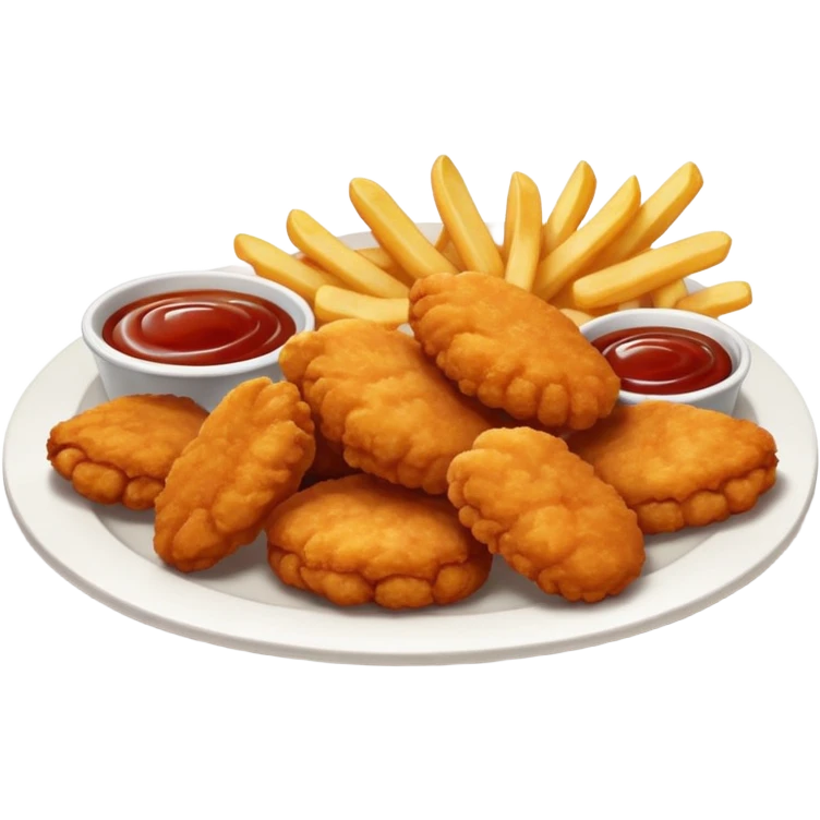 Chicken nuggets and fries with bbq emoji