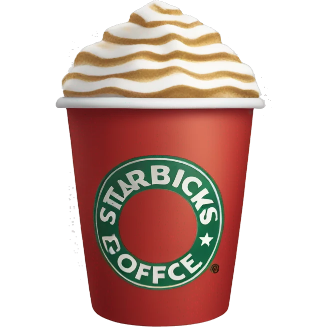 Starbucks, Christmas red cup with logo emoji