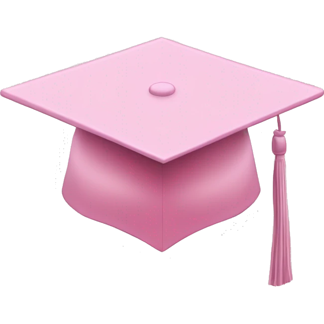 Light pink graduation cap emoji