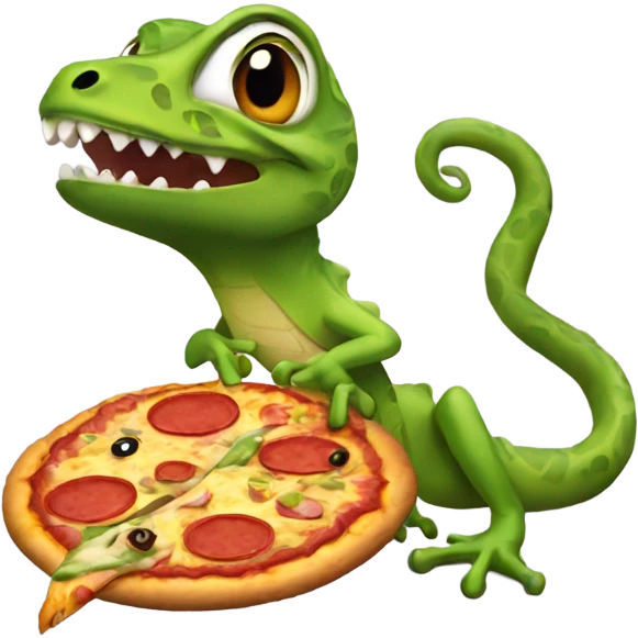 gecko eating a pizza emoji