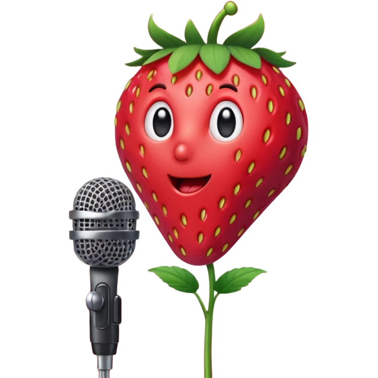 strawberry front the mic emoji