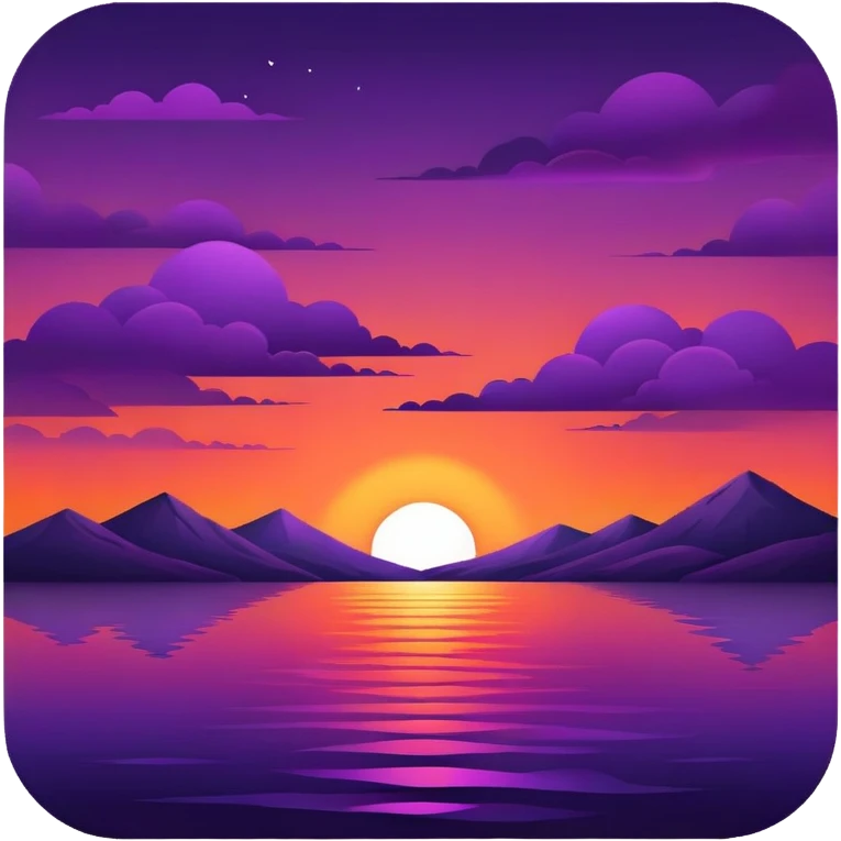 Dark coloured sunset emoji