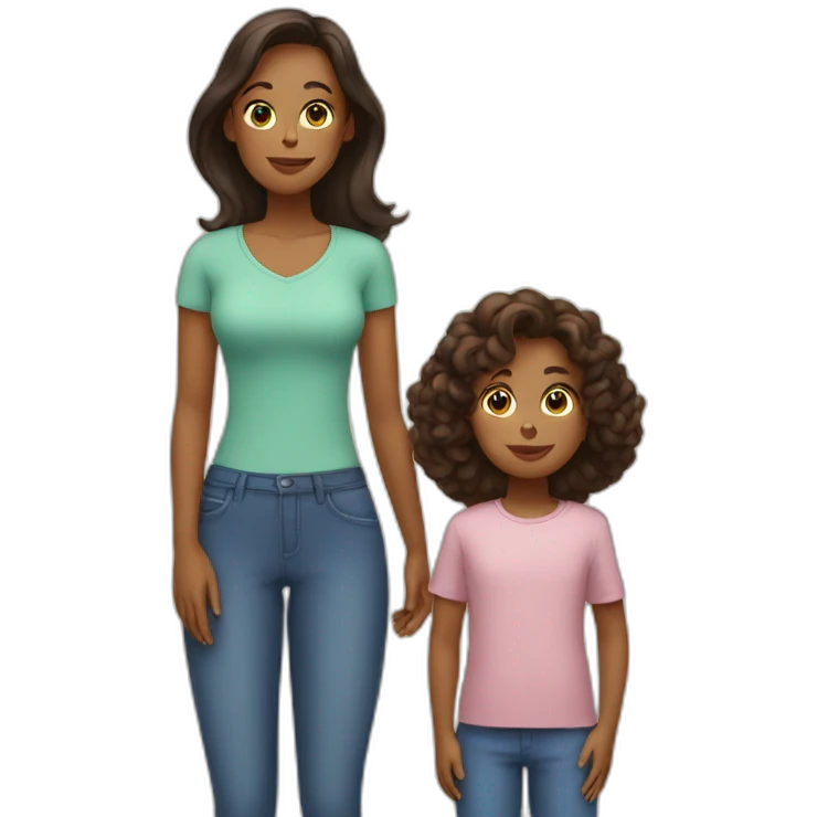 Mom standing with 3 children emoji