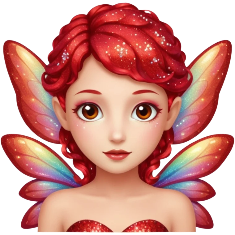 red glitter fairy emoji