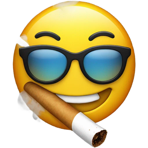 smiley face smoking weed emoji