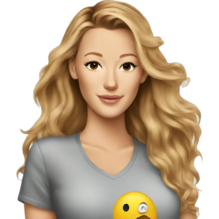 blake lively cartoon wearing tee emoji